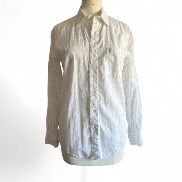 YSL Classic Pinstripe Button-Up Shirt (sz 141/2) 327 - Picture 1 of 5
